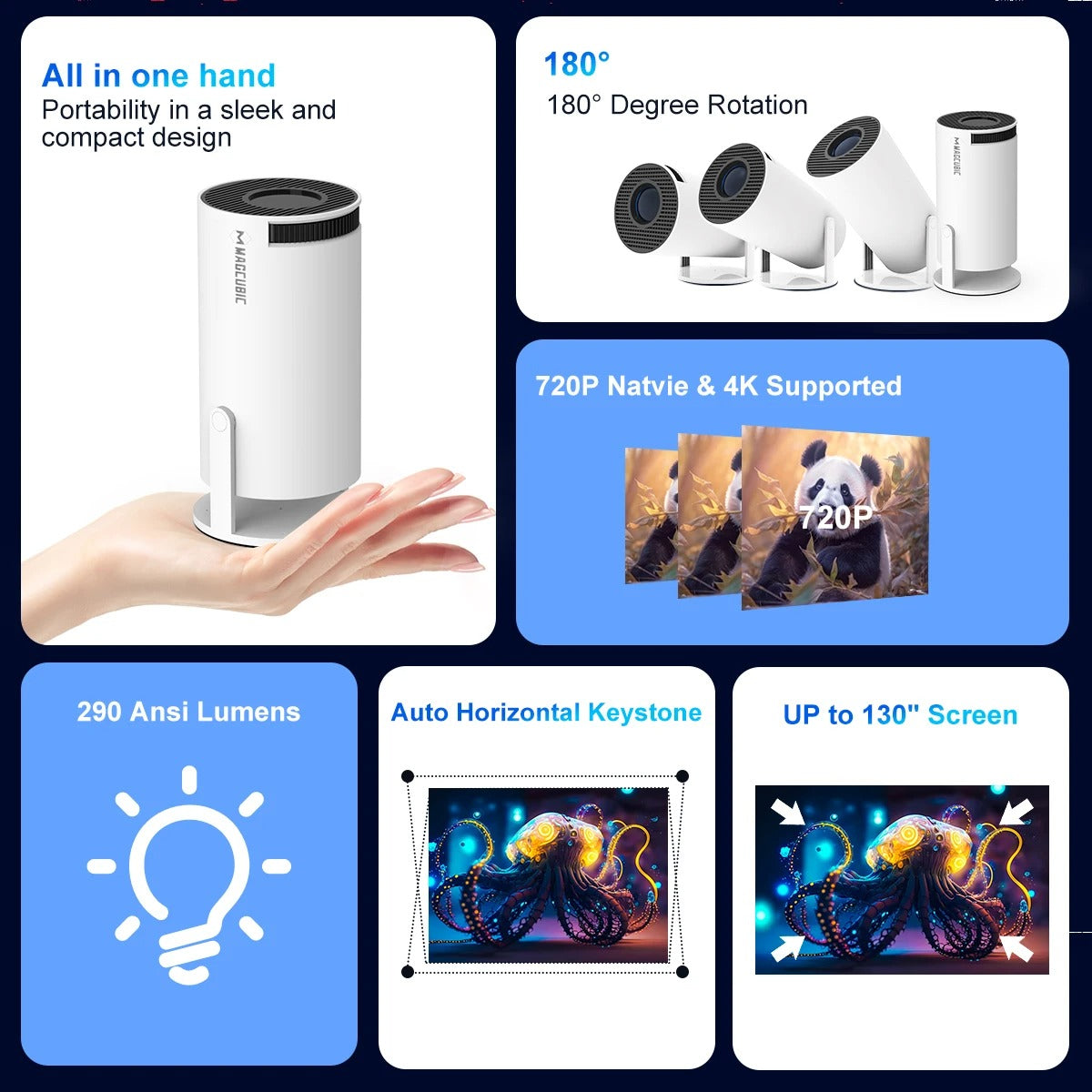 Portable Projector 4K HD (Theater Edition)